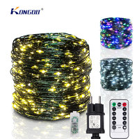 100M girlanda żarówkowa LED Lights Fairy zielony przewód oświetlenie świąteczne zewnętrzne girlanda na choinkę na nowy rok Street Home dekoracja na przyjęcie ślubne 1